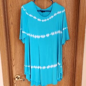 Lane Bryant Blue and White Boxy Tunic